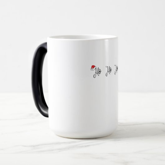 Ho Ho Ho met een rode kerstmuts Magische Mok (Voorkant links)