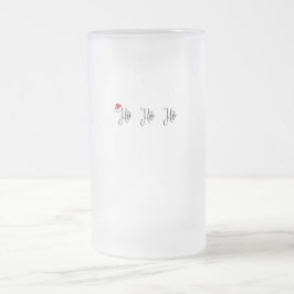 Ho Ho Ho met een rode kerstmuts Matglas Bierpul