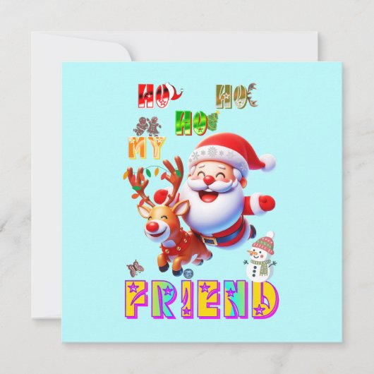 Ho Ho Ho Mijn Beste Vriend Bedankkaart (Voorkant)