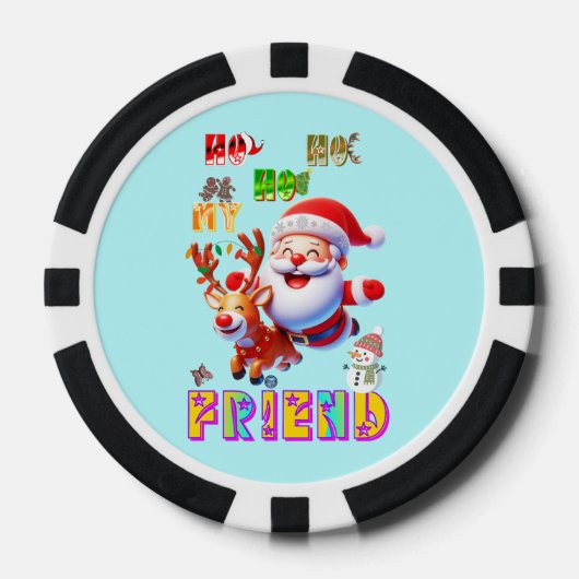 Ho Ho Ho Mijn Beste Vriend Poker Chips (Voorkant)