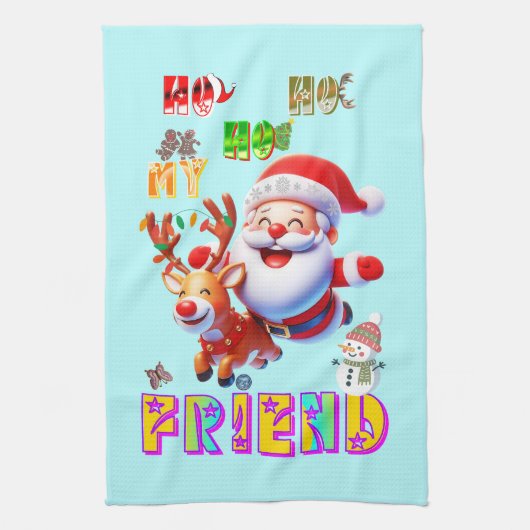 Ho Ho Ho Mijn Beste Vriend Theedoek (Verticaal)