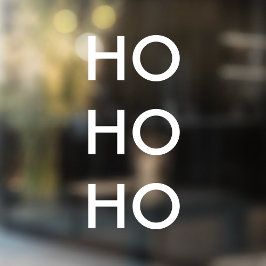 Ho Ho Ho | Minimale, eenvoudige, witte kerst Raamsticker