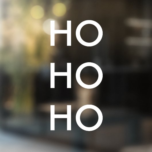 Ho Ho Ho | Minimale, eenvoudige, witte kerst Raamsticker
