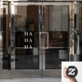 Ho Ho Ho Minimalist Modern White Christmas Design Raamsticker (Kantoordeur)