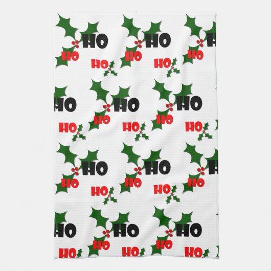 Ho Ho Ho Mistletoe Dish Towel Theedoek (Verticaal)
