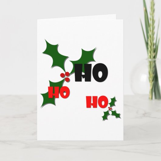 Ho Ho Ho Mistletoe Wenskaart Feestdagen Kaart (Voorkant)