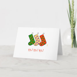 Ho! Ho! Ho! Mod Kousen Kerstkaart Feestdagen Kaart