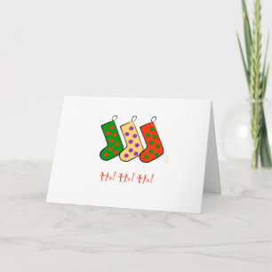 Ho! Ho! Ho! Mod Kousen Kerstkaart Feestdagen Kaart