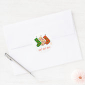 Ho! Ho! Ho! Mod Kousen Vrolijk Kerstfeest Ronde Sticker (Envelop)