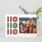 Ho Ho Ho Modern Christmas Photo Card Feestdagenkaart (Staand voorkant)