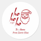 Ho Ho Ho Modern Minimalist Ronde Sticker (Voorkant)