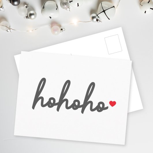 Ho Ho Ho | Modern minimalist voor het kersthart Briefkaart