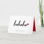 Ho Ho Ho | Modern minimalist voor het kersthart Feestdagen Kaart (Voorkant)