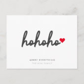 Ho Ho Ho | Modern minimalist voor het kersthart Feestdagenkaart (Voorkant)