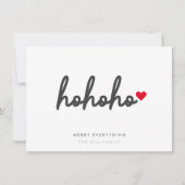 Ho Ho Ho | Modern minimalist voor het kersthart Feestdagenkaart (Voorkant)