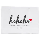 Ho Ho Ho | Modern minimalist voor het kersthart Groot Cadeauzakje (Achterkant)