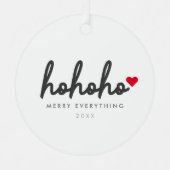 Ho Ho Ho | Modern minimalist voor het kersthart Metalen Ornament (Voorkant)