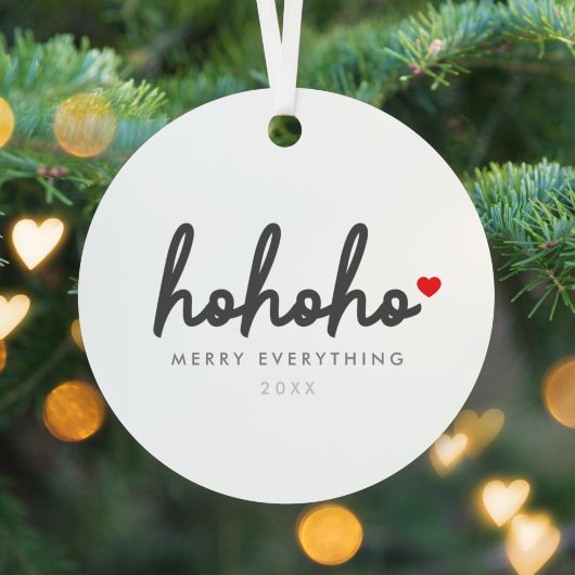 Ho Ho Ho | Modern minimalist voor het kersthart Metalen Ornament