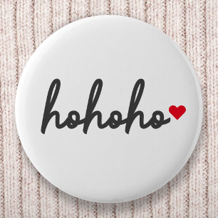 Ho Ho Ho   Modern minimalist voor het kersthart Ronde Button 5,7 Cm