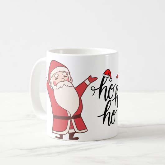 Ho Ho Ho Monogram Kerstmis  Koffiemok (Voorkant links)