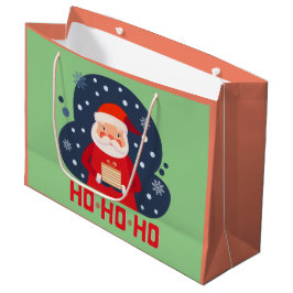 Ho Ho Ho Mooie kleuren Modern retro kerstgroen Groot Cadeauzakje