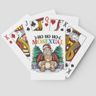 Ho Ho Ho Moseksueel Gay Kerstman LGBTQ Gay Kerstmi Pokerkaarten