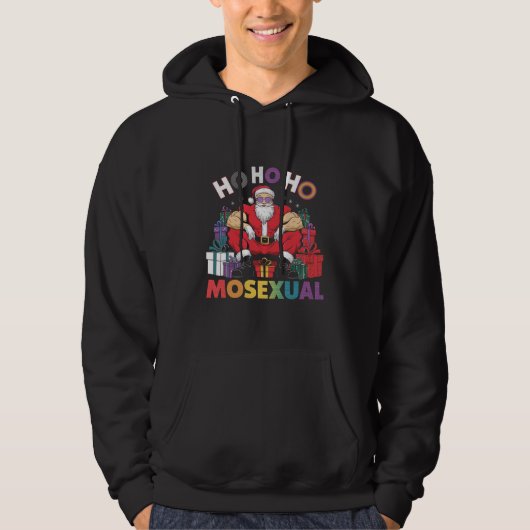 Ho Ho Ho Moseksueel Gay Santa LGBT Gay Pride Xmas Hoodie (Voorkant)