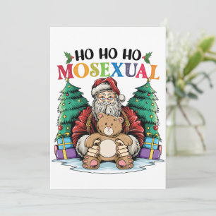 Ho Ho Ho Moseksueel Gay Santa LGBTQ Gay Kerstmis Kaart