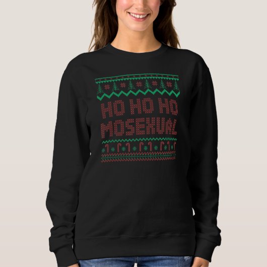 Ho Ho Ho Mosexueel Gay Pride Lelijke Kerstboom LG Trui (Voorkant)