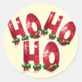 HO, HO, HO! Mousserend rood Ronde Sticker (Voorkant)