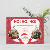 Ho! Ho! Ho! Multi Photo Holiday Kaart (Staand voorkant)