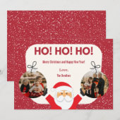 Ho! Ho! Ho! Multi Photo Holiday Kaart (Voorkant / Achterkant)