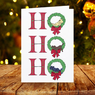 Ho Ho Ho Muts Kranz Feestdagen Kaart