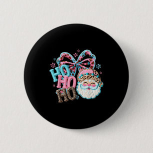Ho Ho Ho Neppe Haak Luipaard Kerstman Kerst Vakant Ronde Button 5,7 Cm