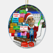 Ho Ho Ho Obama Keramisch Ornament (Links)