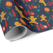 Ho Ho Ho Oh Nee! Cute Gingerbrood Man Cadeaupapier (Rol Hoek)