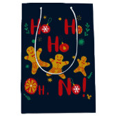 Ho Ho Ho Oh Nee! Cute Gingerbrood Man Medium Cadeauzakje (Voorkant)