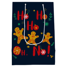 Ho Ho Ho Oh Nee! Cute Gingerbrood Man Medium Cadeauzakje