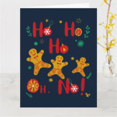 Ho Ho Ho Oh Nee! Schattige Peperkoek Man Kaart (Gele Bloem)