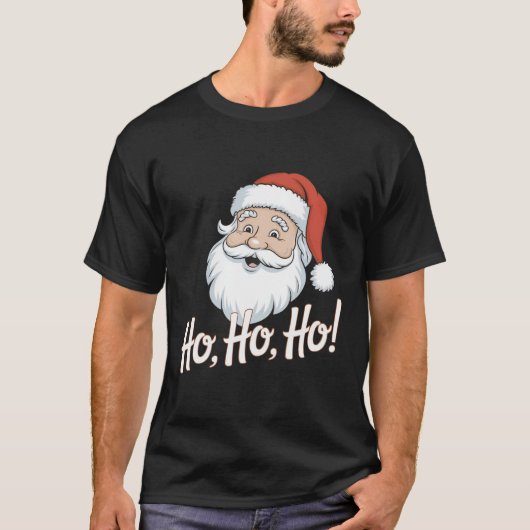 Ho, Ho, Ho opvallende T-shirt met kerstthema (Voorkant)