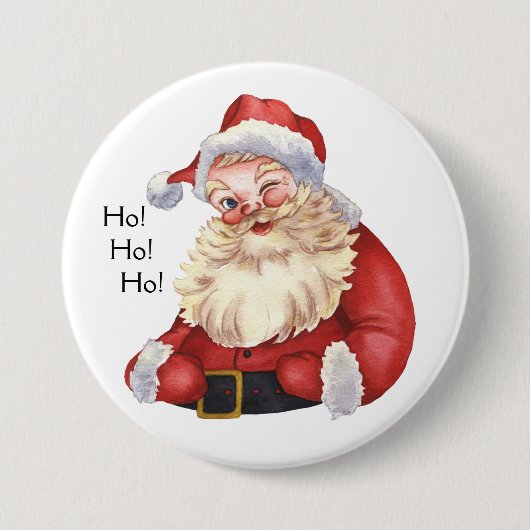 Ho! Ho! Ho! Oude Kerstman Ronde Button 7,6 Cm (Voorkant)
