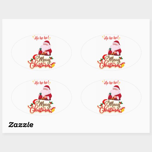 Ho Ho Ho Ovale Sticker (Vel)