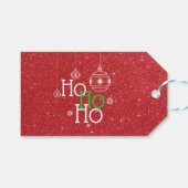 Ho Ho Ho over het effect van rode glitter Cadeaulabel (Voorkant (Horizontaal))
