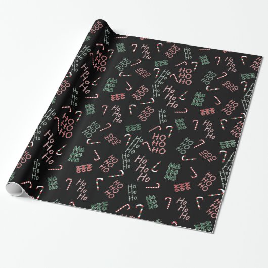 Ho Ho Ho paper  Cadeaupapier (Uitgerold)