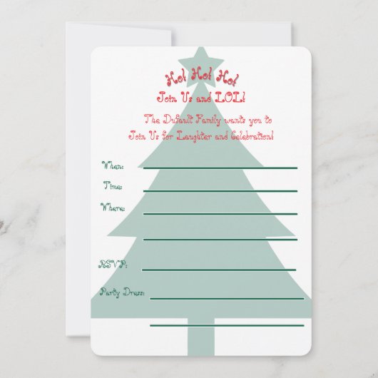 Ho! Ho! Ho! Party Invitation Kaart (Achterkant)