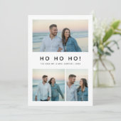 Ho Ho Ho Pas getrouwd Kerststrand Fotokaart Feestdagenkaart (Staand voorkant)