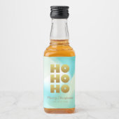 Ho Ho Ho | Pastelgroene Gradiënt & Goud Likeurfles Etiket (Voorkant)