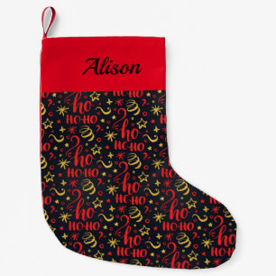 Ho Ho Ho Pattern Aangepaste naam Kleine Kerstsok