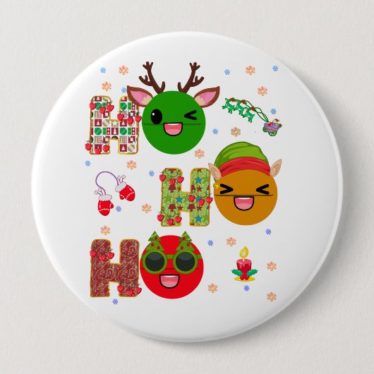 Ho Ho Ho Pharmacy Kerstmis Squad mas Ronde Button 4,0 Cm (Voorkant)