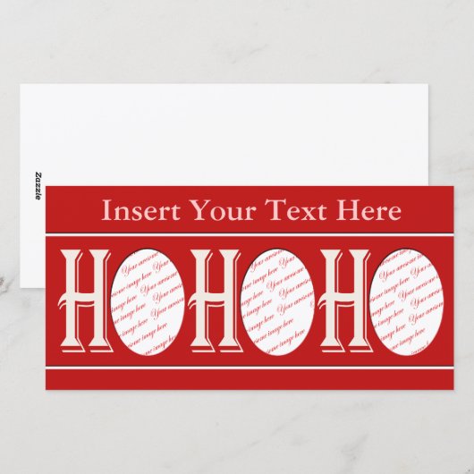 Ho Ho Ho Photo Card Feestdagenkaart (Voorkant / Achterkant)